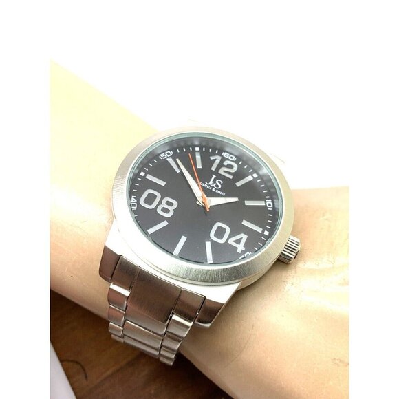 Joshua & Sons Men's Watch JS82SSB Quartz Black Dial Silver Stainless Ste… - Picture 6 of 15